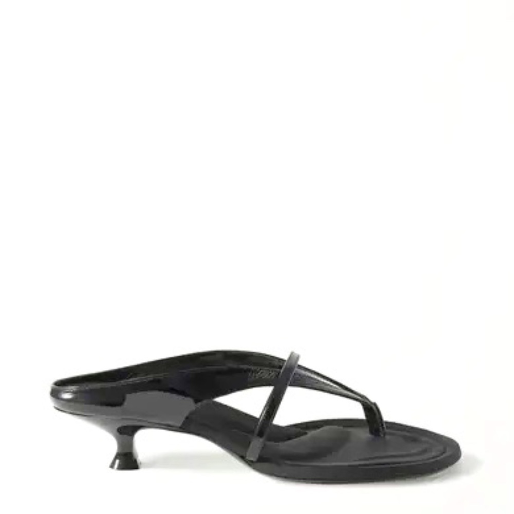 Khaite Monroe Crinkled Patent-Leather Sandal